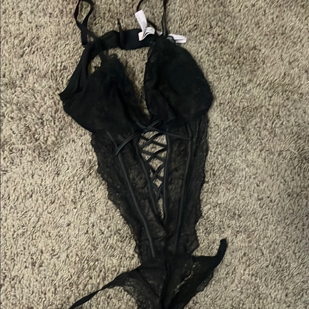 Victoria's Secret Black Lace Bodysuit